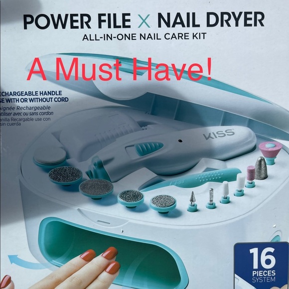 Kiss 16 piece nail care system power file & nail dryer New in Box - Picture 2 of 9